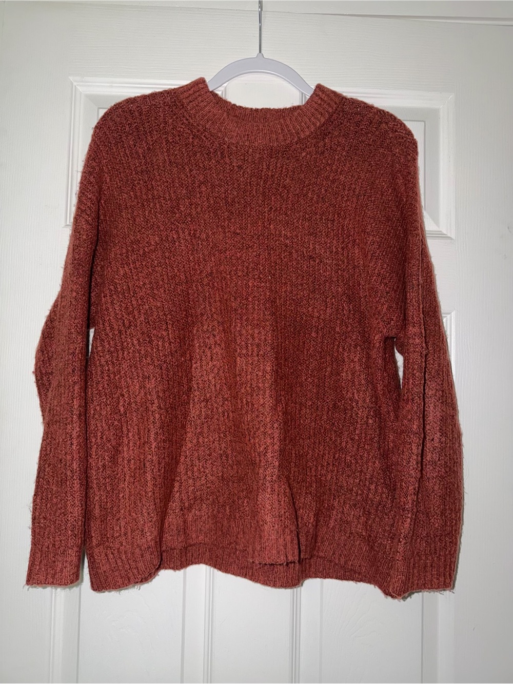 American Eagle Outfitters Women's Rust Oversized Crewneck Sweater